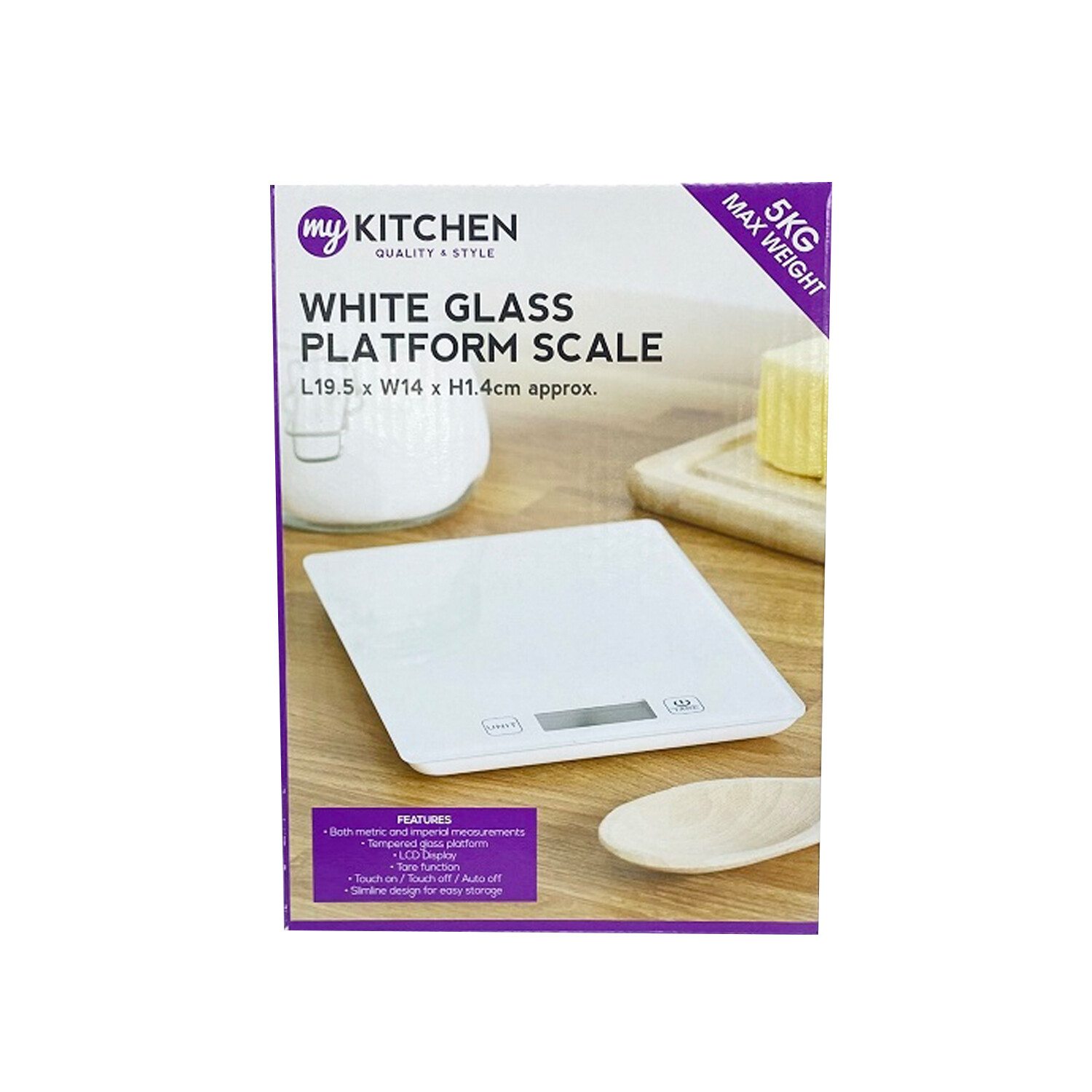 Glass Platform Kitchen Scale - White Image