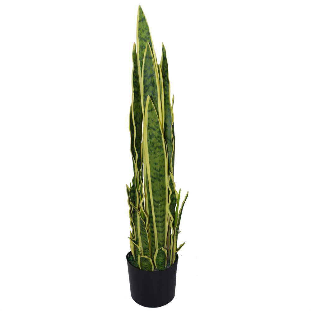 Leaf Yellow and Green Sansevieria Indoor Artificial Tree Pot 3ft Image 2