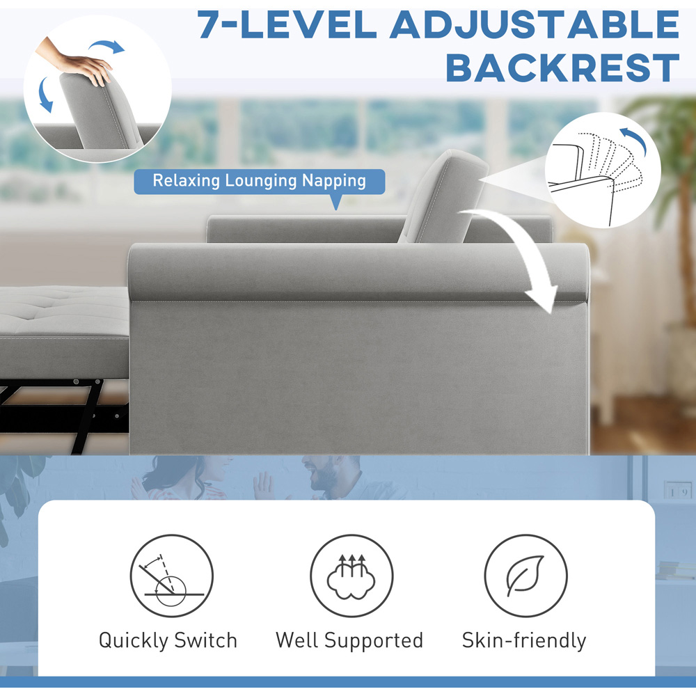 Portland 2 Seater Grey Pull Out Sofa Bed  Image 5
