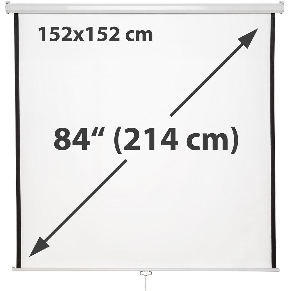 tectake Wall and Ceiling Mounted Retractable 2 Layer Projector Screen 84 inch Image 5