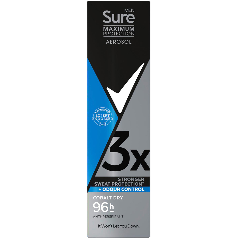 Sure Men 96H Protection Anti-Perspirant Cobalt Dry Deodorant 150ml 24 Pack Image 4