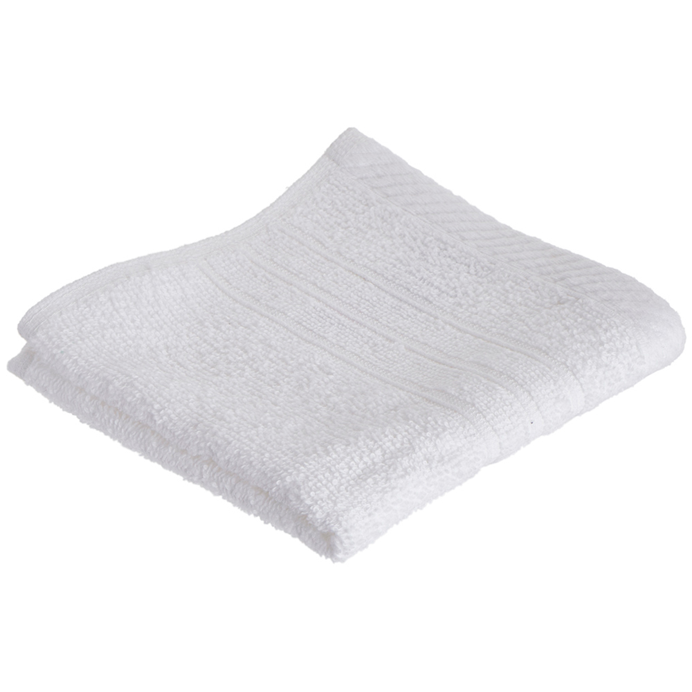 Wilko Cotton White Facecloths 4 Pack Image 1