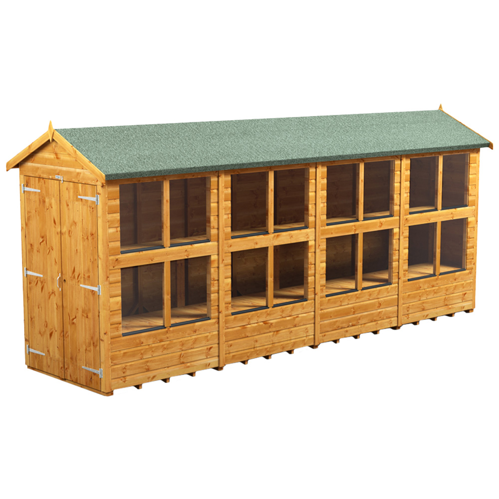Power Sheds 16 x 4ft Double Door Apex Potting Shed Image 1