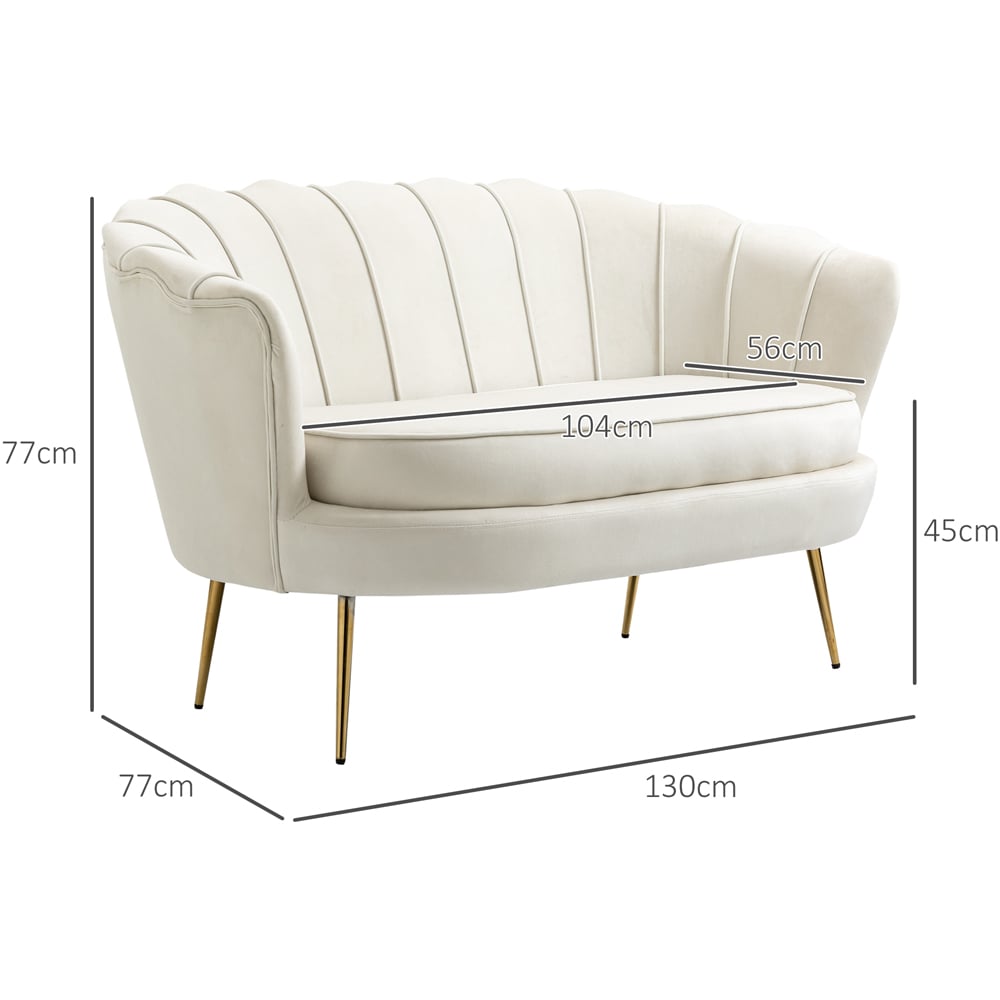 HOMCOM 2 Seater Modern Velvet Loveseat Sofa Image 8