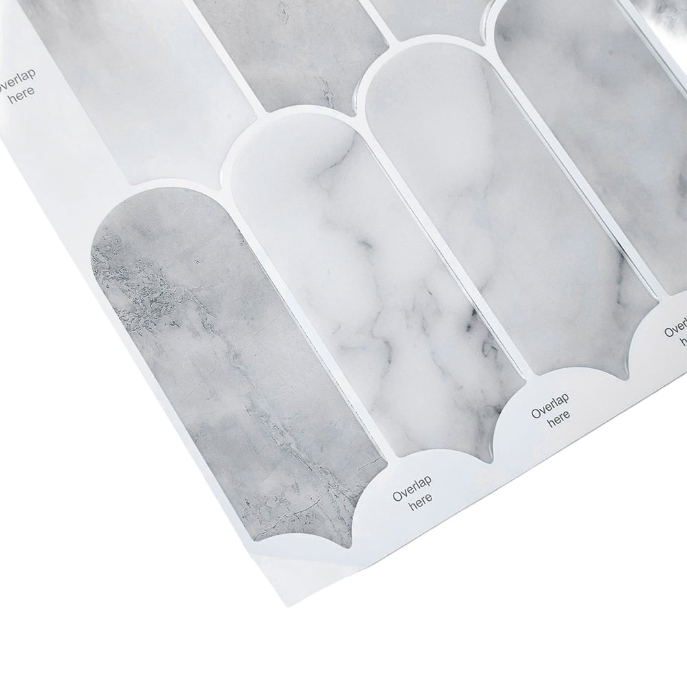 Living and Home Light Grey Marble Arch Self Adhesive Wall Sticker 10 Pack Image 5