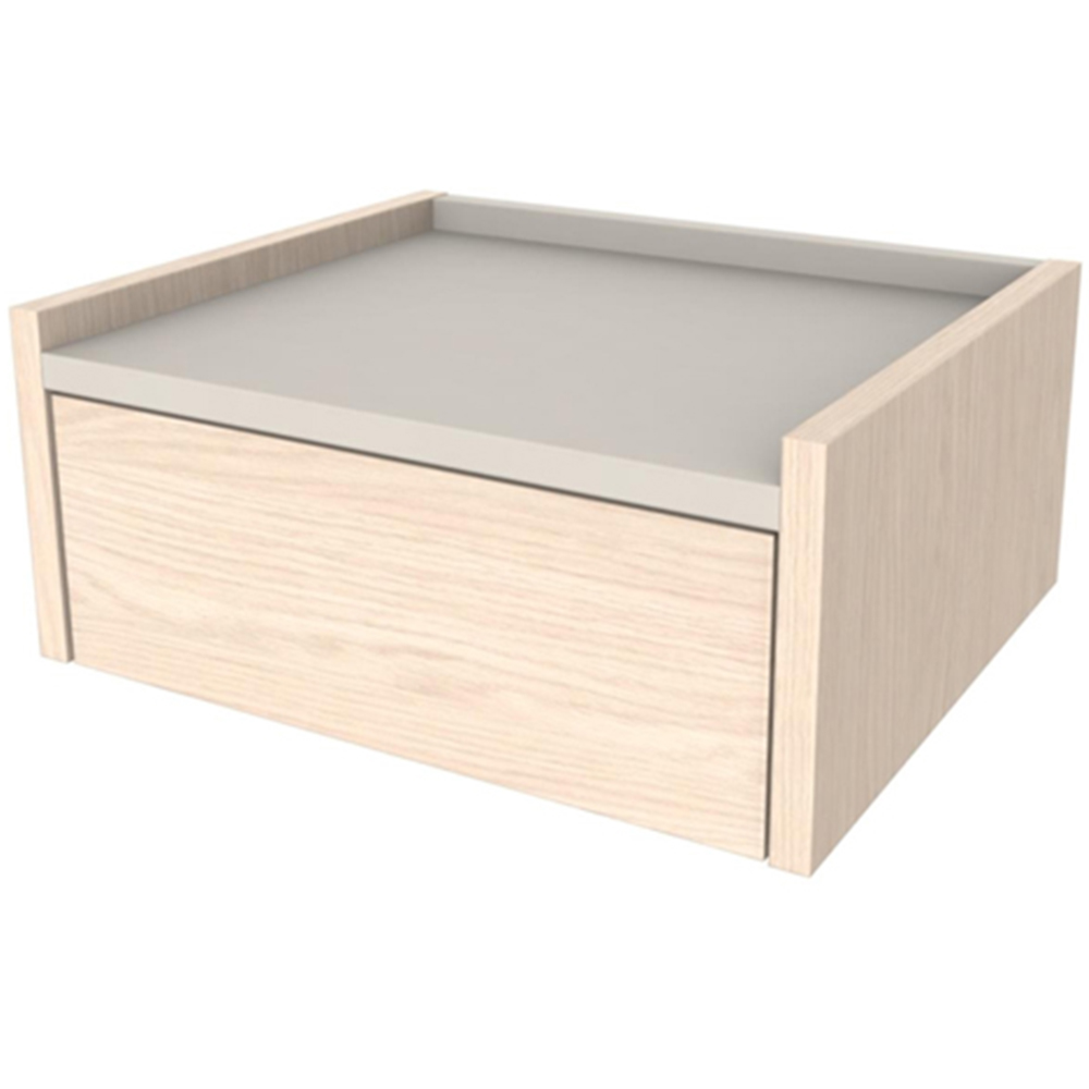 Decortie Brisa Single Door Sonoma Oak Wall Mounted Bedside Table Image 2