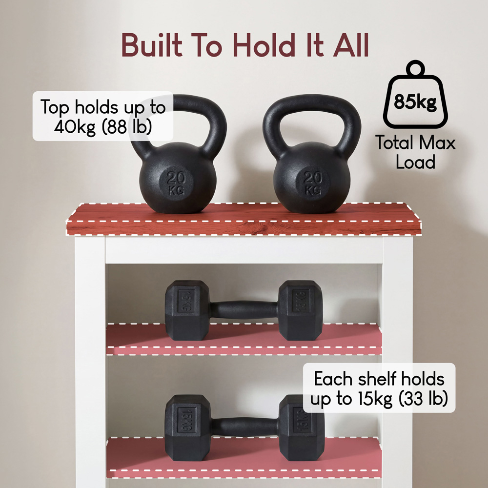 VIDA DESIGNS Arlington 3 Shelf White Bookcase Image 5