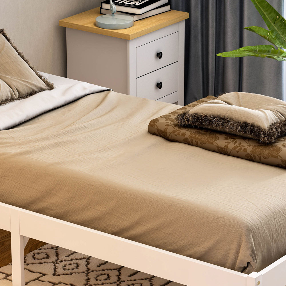Vida Designs Milan Single White Low Foot Wooden Bed Frame Image 5