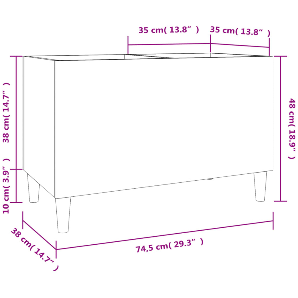 vidaXL White Record Cabinet Image 8