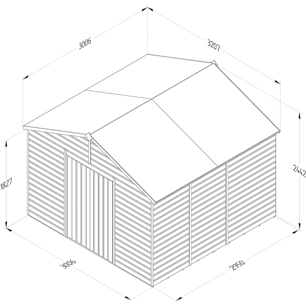 Forest Garden Beckwood 10 x 10ft Double Door Shiplap Apex Shed Image 9