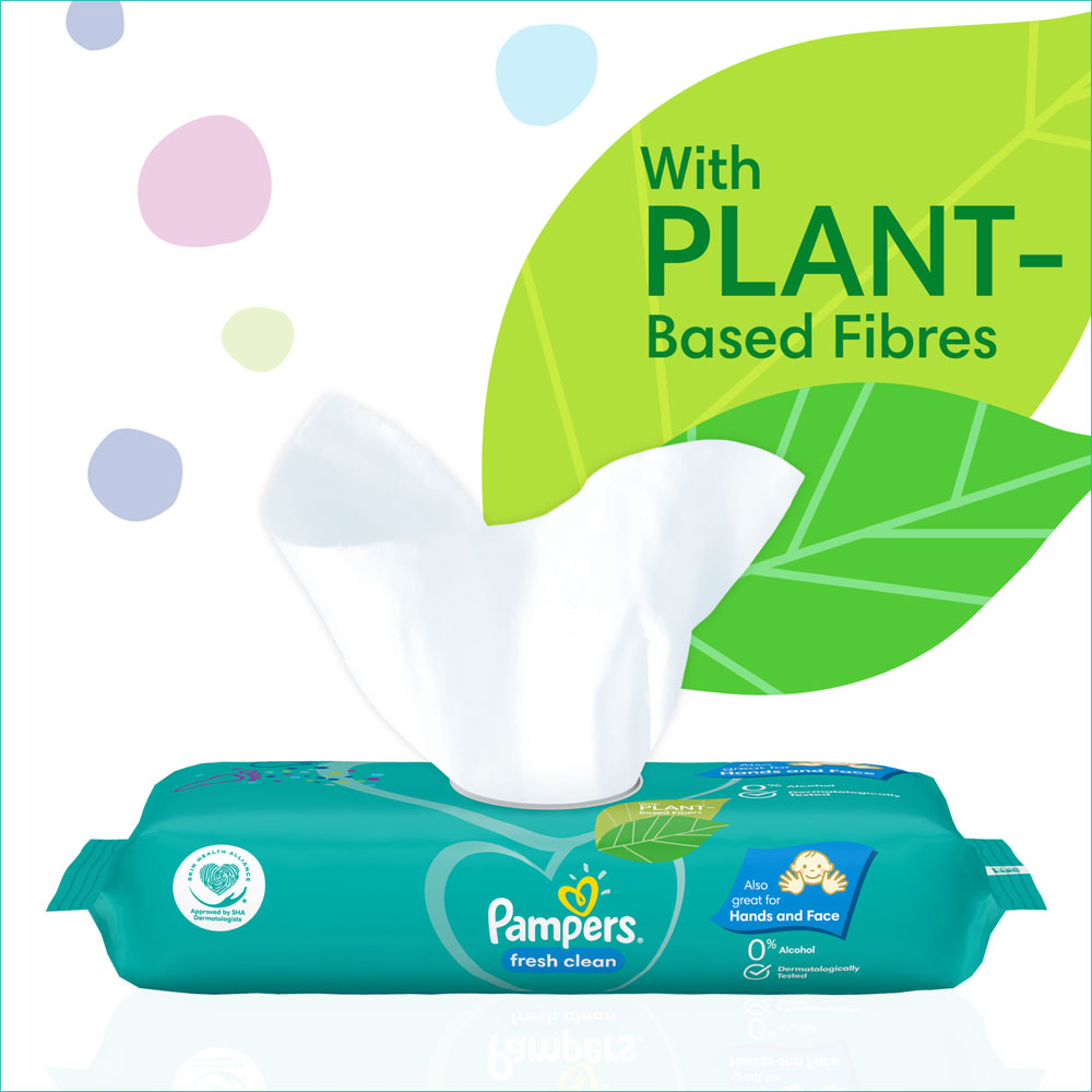 Pampers Fresh Clean Wipes for Children 4 Pack 208 Wipes Image 5