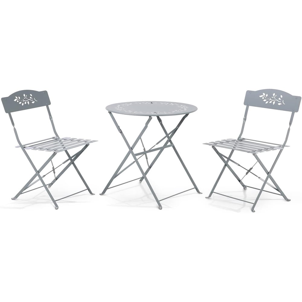 Eurotrade 2 Seater Bistro Set Leaf Grey Image 2