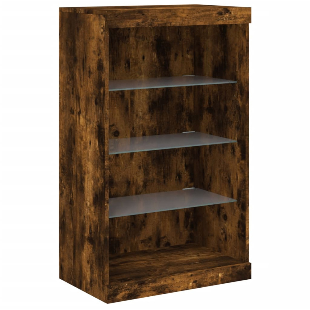 vidaXL 2 Door 8 Shelf Smoked Oak Sideboard Image 7