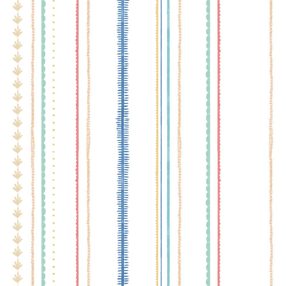 Hoopla Walls Peekaboo Textured Stripe Royal Mix Wallpaper Image 1