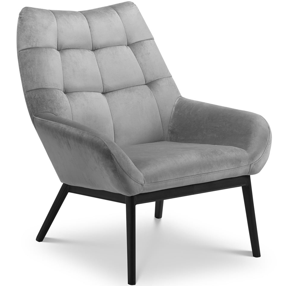 Julian Bowen Lucerne Grey Velvet Chair Image 2