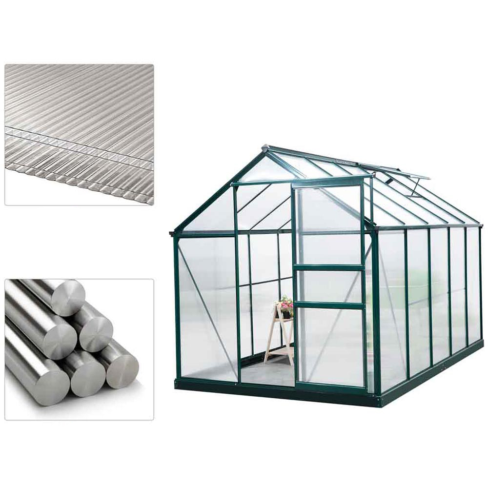 Outsunny Green Polycarbonate 6 x 10ft Greenhouse Image 6