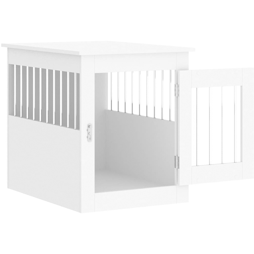vidaXL White Processed Wood Dog Crate Furniture 55 x 75 x 65cm Image 5