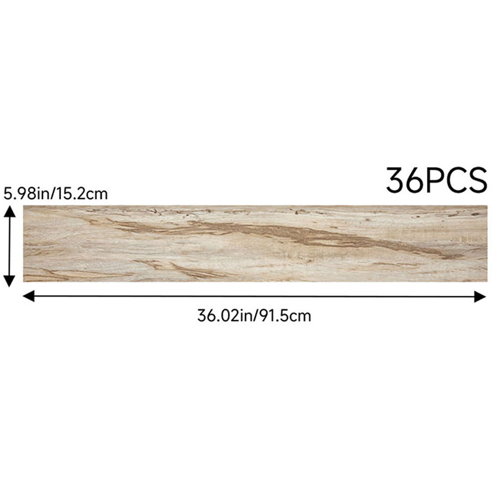 Living and Home Light Wood Rectangle PVC Flooring Self Adhesive 36 Pack Image 8