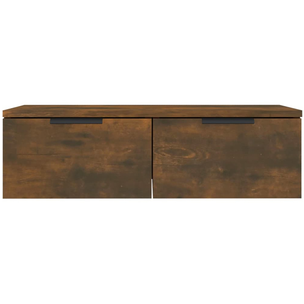 vidaXL 2 Drawer Smoked Oak Wall Mounted Cabinet Image 4