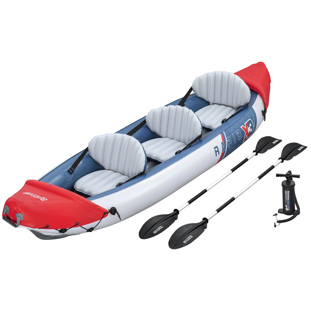 Bestway Hydro Force Rapid X3 3 Person Inflatable Kayak Set Image 1