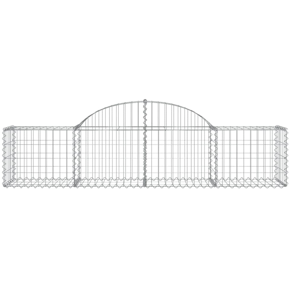 vidaXL Silver Galvanised Iron Gabion Basket 200 x 50 x 40/60cm 3 Pack Image 2