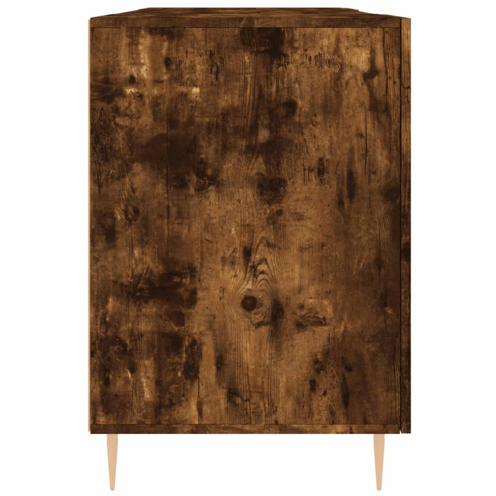 vidaXL 2 Door Computer Desk Smoked Oak and Gold Image 7