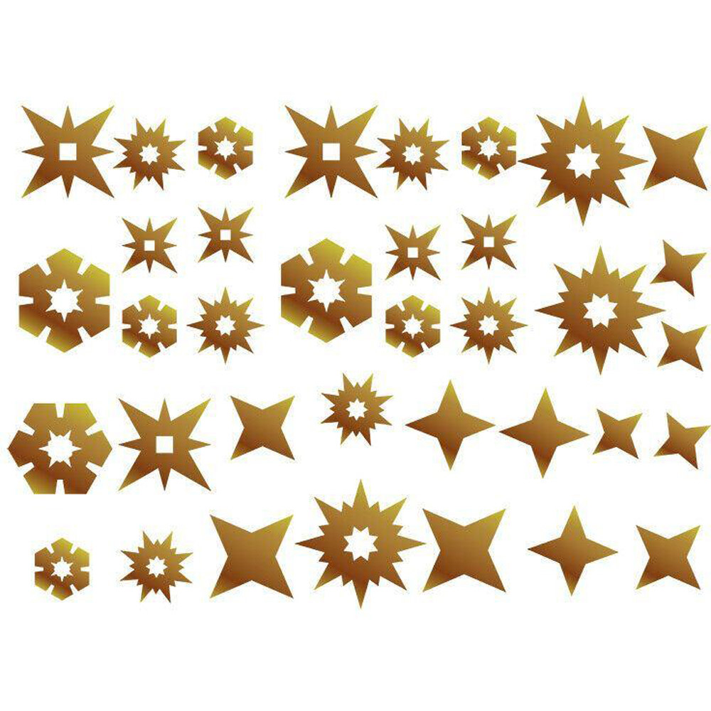 Walplus Gold Christmas Snowflakes Self Adhesive Wall Stickers 60 Piece Image 2