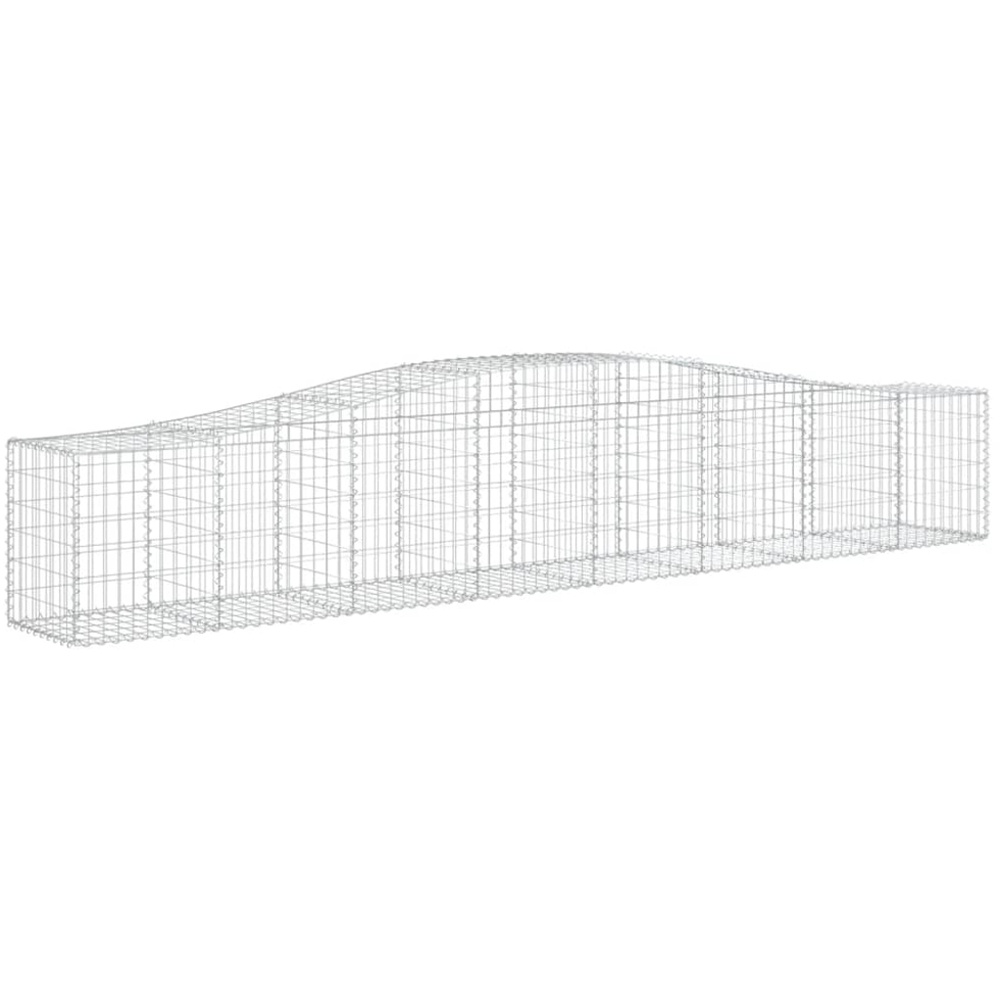 vidaXL Silver Galvanised Iron Arched Gabion Basket 400 x 50 x 60/80cm 3 Pack Image 1