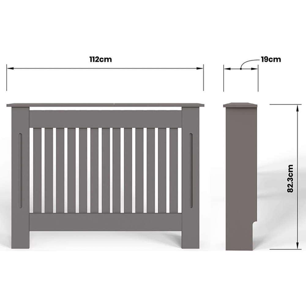 FWStyle Grey Vertical Slat MDF Radiator Cover Medium Image 6