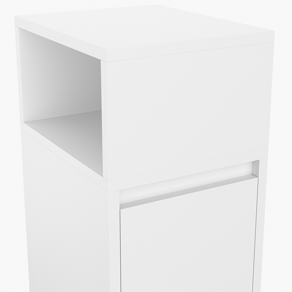 Living and Home 2 Drawer White Bedside Table Image 4