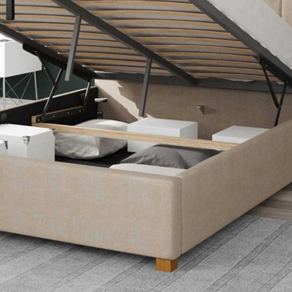Aspire Hepburn Single Cream Malham Weave Ottoman Bed Image 3