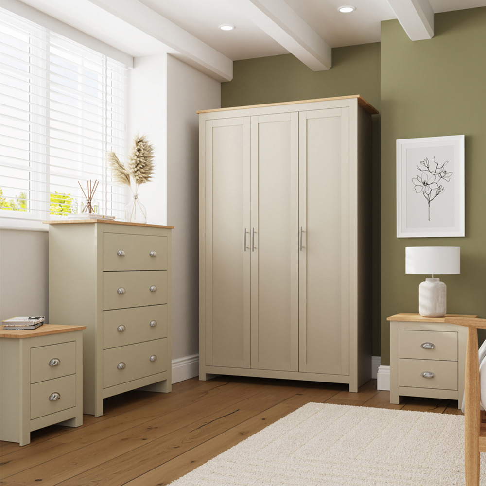 GFW Lancaster Cream 4 Piece Bedroom Furniture Set Image 1