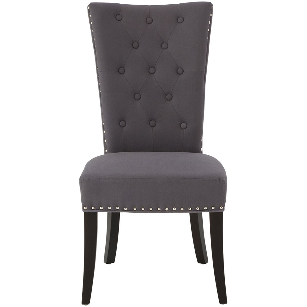 Premier Housewares Regents Park Grey Cotton and Linen Dining Chair Image 2