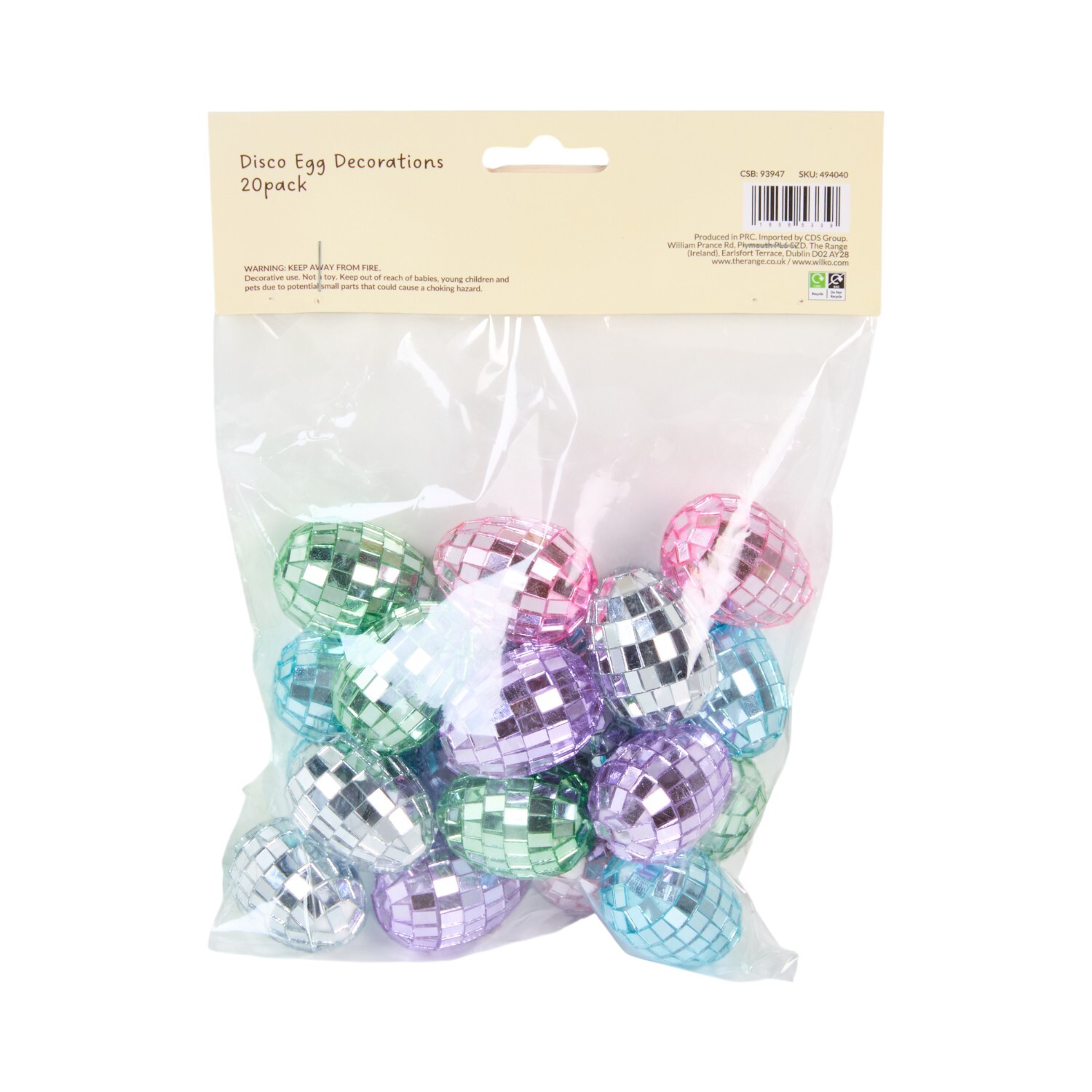 Pack of 20 Disco Egg Decorations Image 4