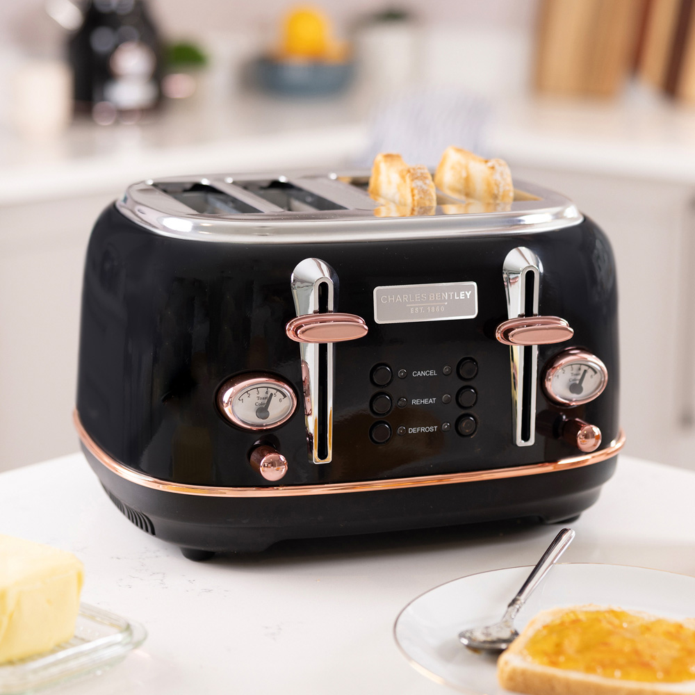 Charles Bentley Black and Rose Gold Kettle and Toaster Set Image 6