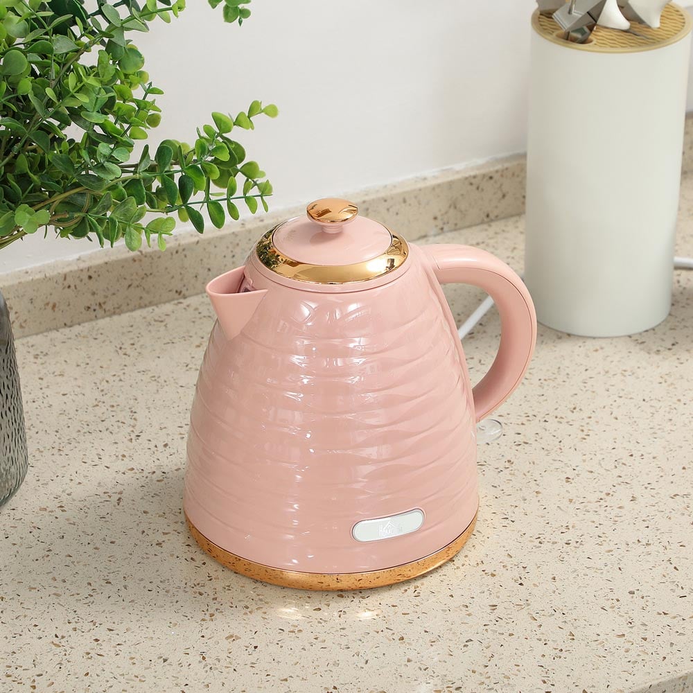 HOMCOM 800-207V70PK Pink Ripple 1.7L Electric Kettle 3kW Image 2