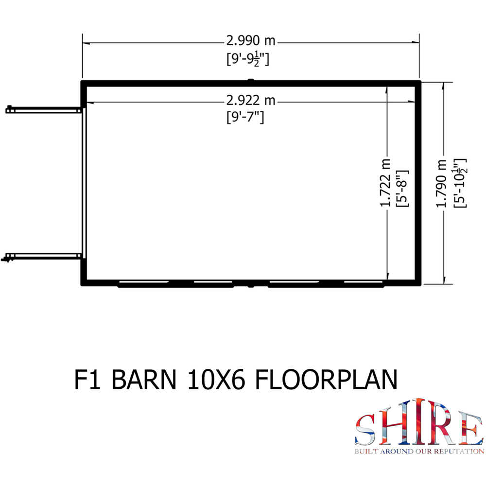 Shire Barn 10 x 6ft Double Door Shiplap Apex Garden Shed Image 7