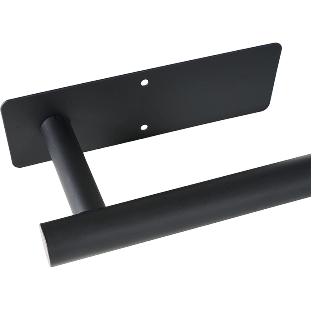 Living and Home 2-in-1 Black Wall-Mounted Towel and Toilet Roll Holder 34cm Image 7
