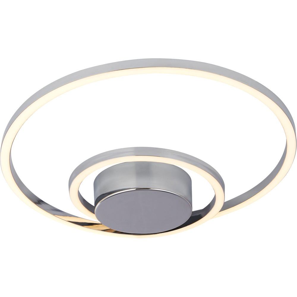 Lighting Collection Furness Chrome Acrylic Crystal LED Ceiling Flush Light Image 3
