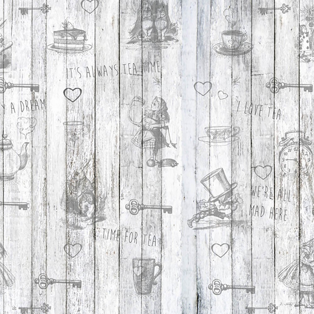 Origin Murals Alice In Wonderland English Rose Print Blue Wall Mural Image 2