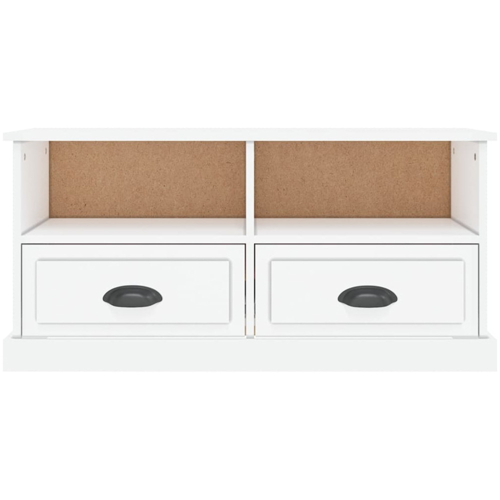 vidaXL 2 Drawer 2 Shelf High Gloss White TV Cabinet Image 4