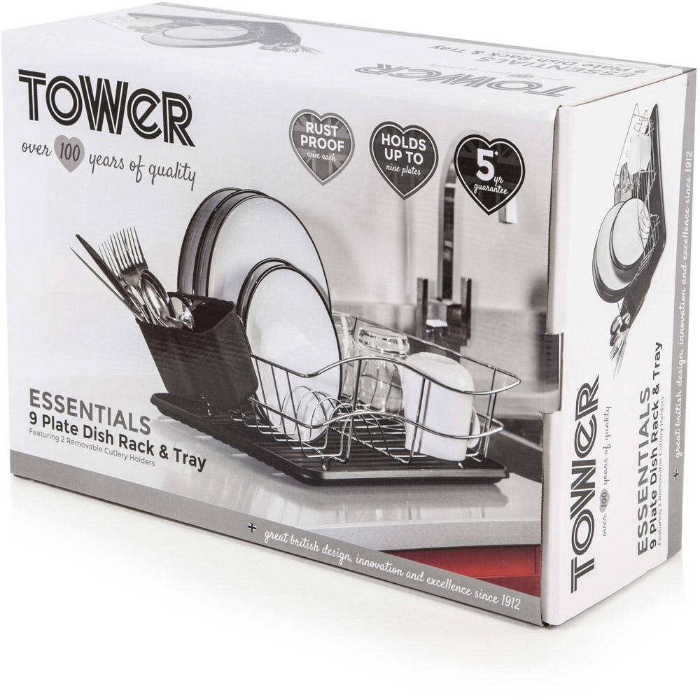 Tower Black Dish Rack with Tray Image 3