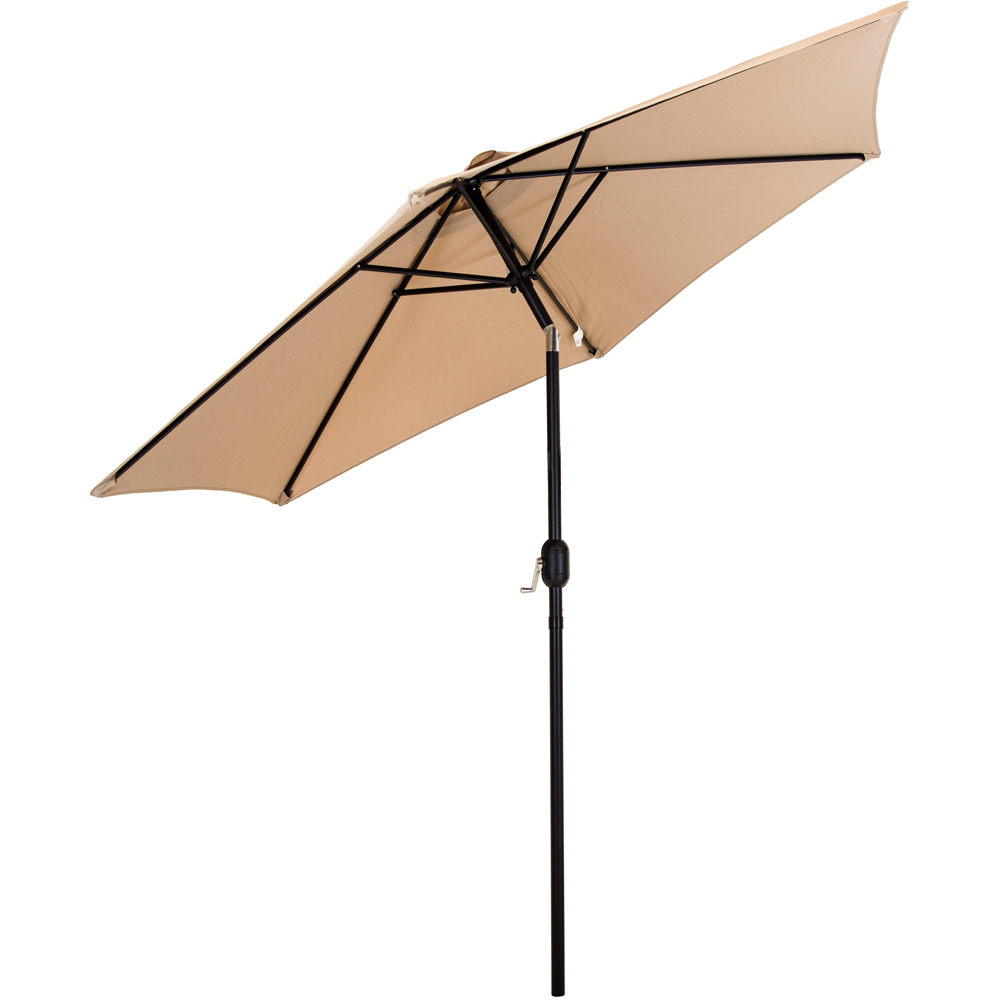 Charles Bentley Beige Metal Crank and Tilt Parasol 2.7m Image 2