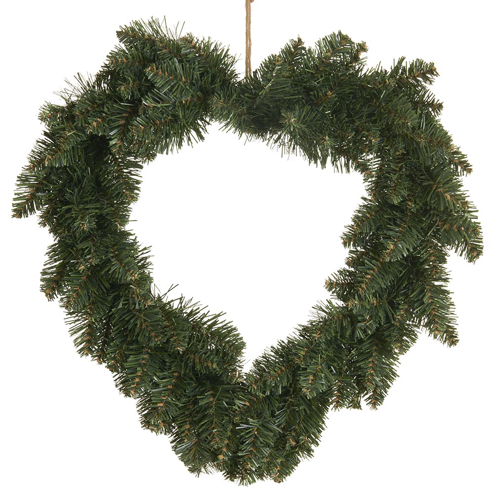 Wilko 40cm Heart Shaped Wreath Image 1