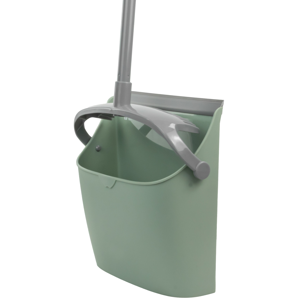 JVL Green Long Handle Lobby Dust Pan and Brush Set Image 4
