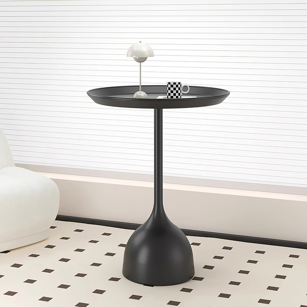 Living and Home Black Round Side Table Image 6