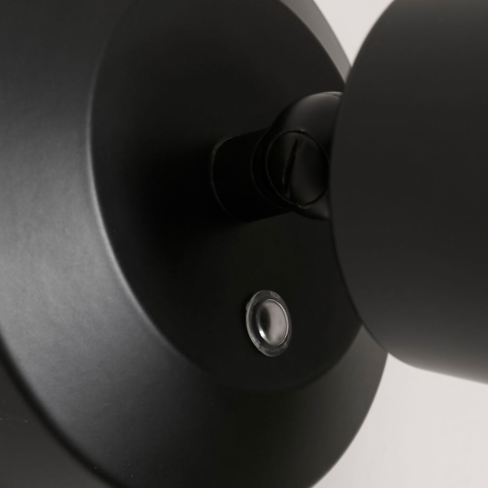Lighting Collection Black Rechargeable LED Wall Lamp Image 4