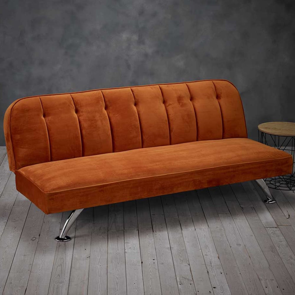 Brighton Single Sleeper Orange Sofa Bed Image 1
