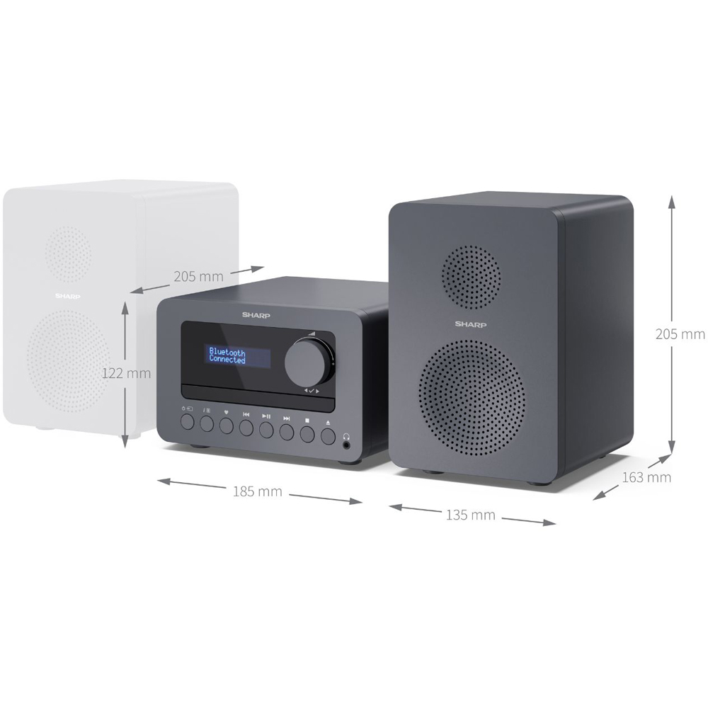 SHARP Tokyo XL-B514 Grey FM Hi-Fi Micro System Image 9