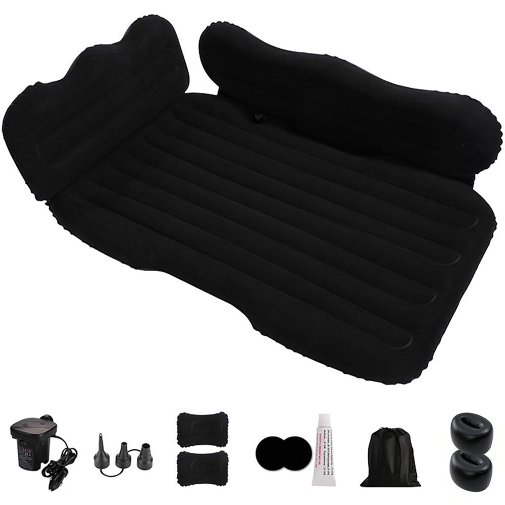 Living and Home Black Extra Thick Car Back Seat Air Mattress Kit Image 1